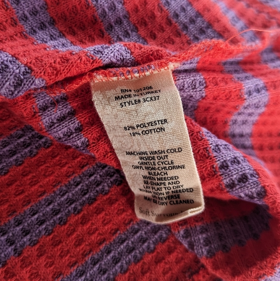 Soft Surroundings Petite Serene Striped Waffle Knit Top - Picture 7 of 9